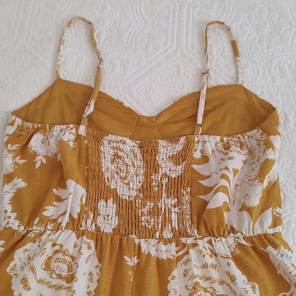Wild Fable Floral Mustard Yellow & White Sun Dress /Size M - Picture 4 of 10
